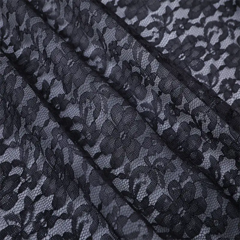 China Fabric for Shirt,Blouse,Skirt,Skirt  Lace Knit Fabric Polyester black color buy from China wholesaler bulk order at wholesale price free worldwide shipping Alibaba