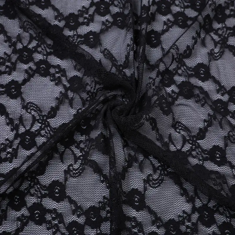 China Fabric for Shirt,Blouse,Skirt,Skirt  Lace Knit Fabric Nylon Spandex black color buy from China wholesaler bulk order at wholesale price free worldwide shipping Alibaba