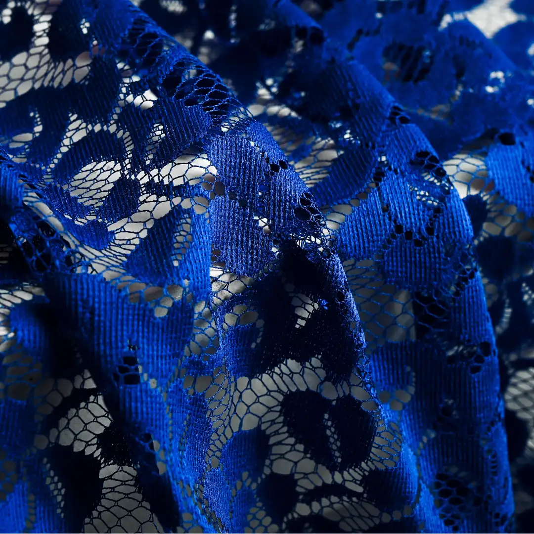 China Fabric for Shirt,T-Shirt,Blouse,Skirt  Lace Knit Fabric Polyester blue color buy from China wholesaler bulk order at wholesale price free worldwide shipping Alibaba