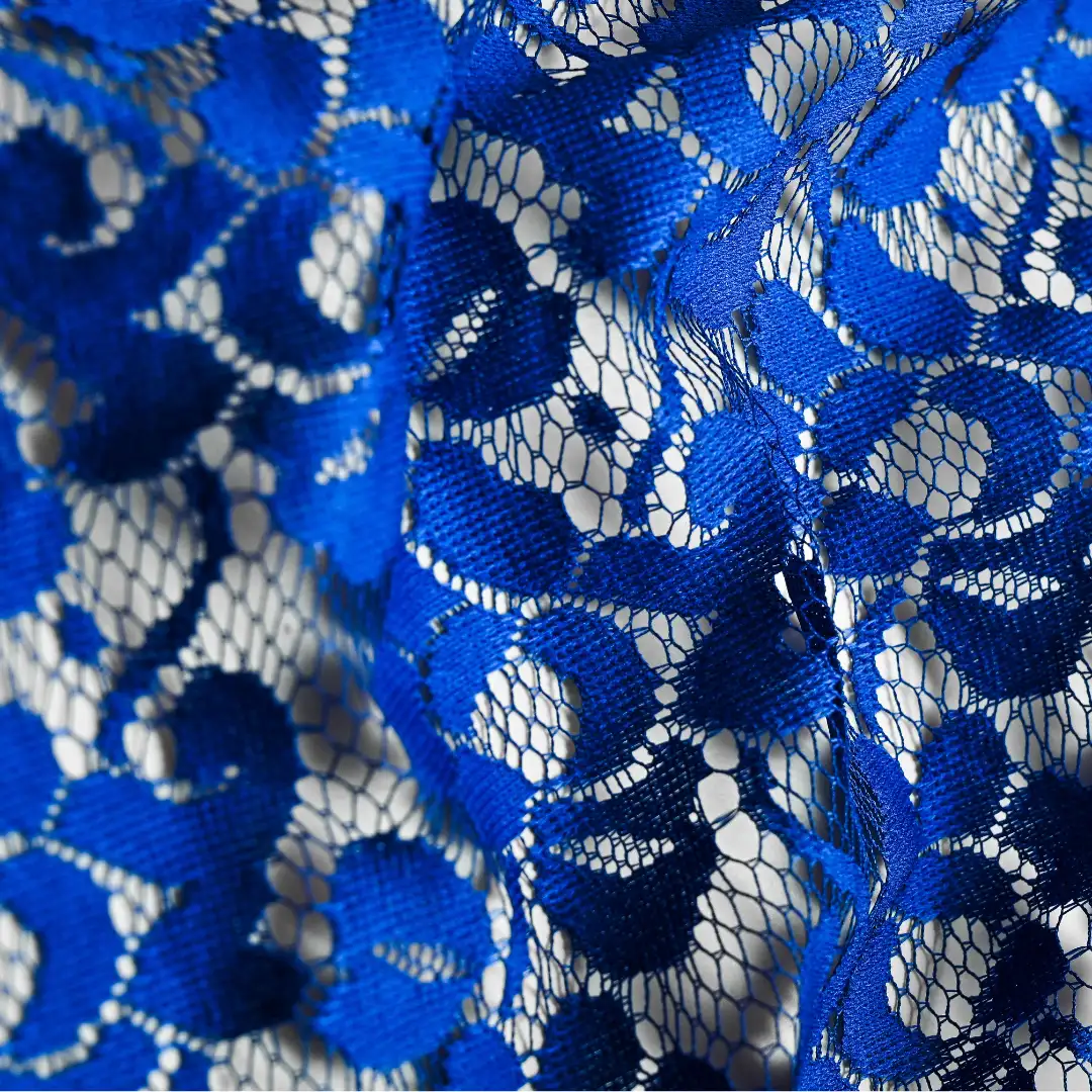 China Fabric for Shirt,T-Shirt,Blouse,Skirt  Lace Knit Fabric Polyester blue color buy from China wholesaler bulk order at wholesale price free worldwide shipping Alibaba