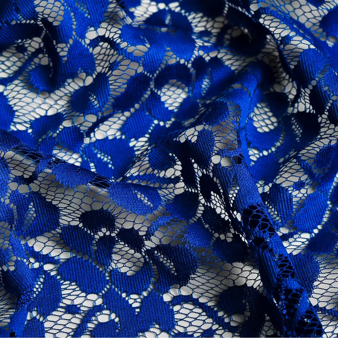 China Fabric for Shirt,T-Shirt,Blouse,Skirt  Lace Knit Fabric Polyester blue color buy from China wholesaler bulk order at wholesale price free worldwide shipping Alibaba