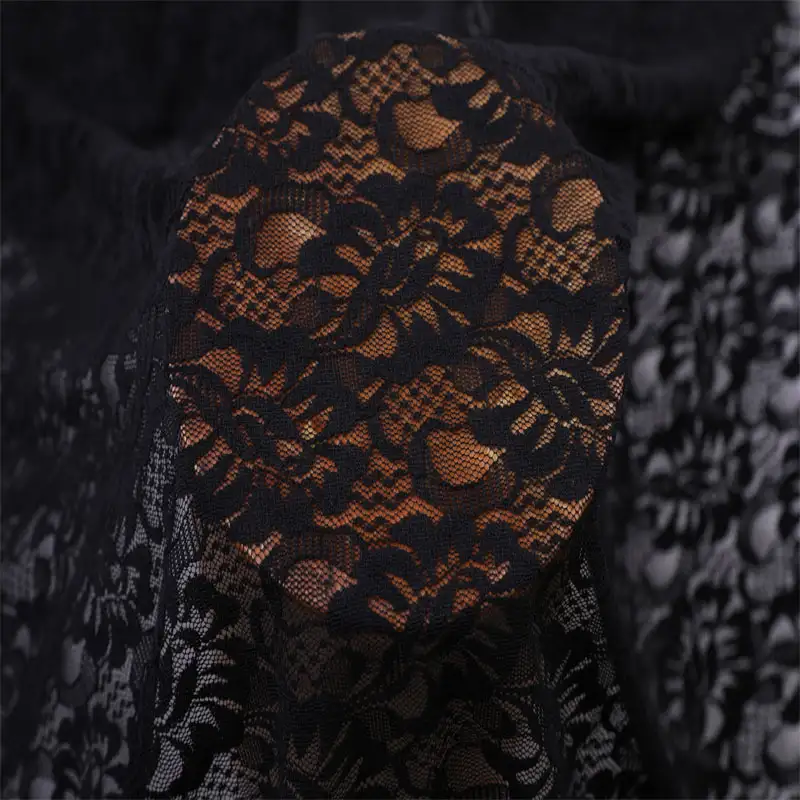 China Fabric for Shirt,Skirt,Skirt  Lace Knit Fabric Nylon Spandex black color buy from China wholesaler bulk order at wholesale price free worldwide shipping Alibaba