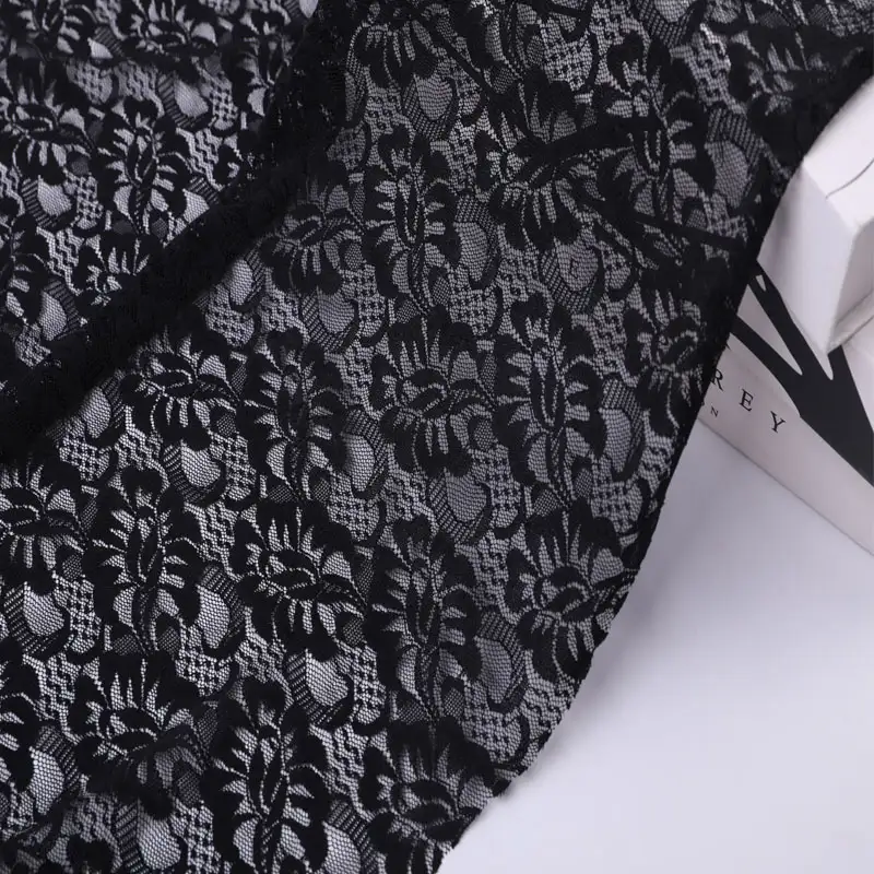 China Fabric for Shirt,Skirt,Skirt  Lace Knit Fabric Nylon Spandex black color buy from China wholesaler bulk order at wholesale price free worldwide shipping Alibaba