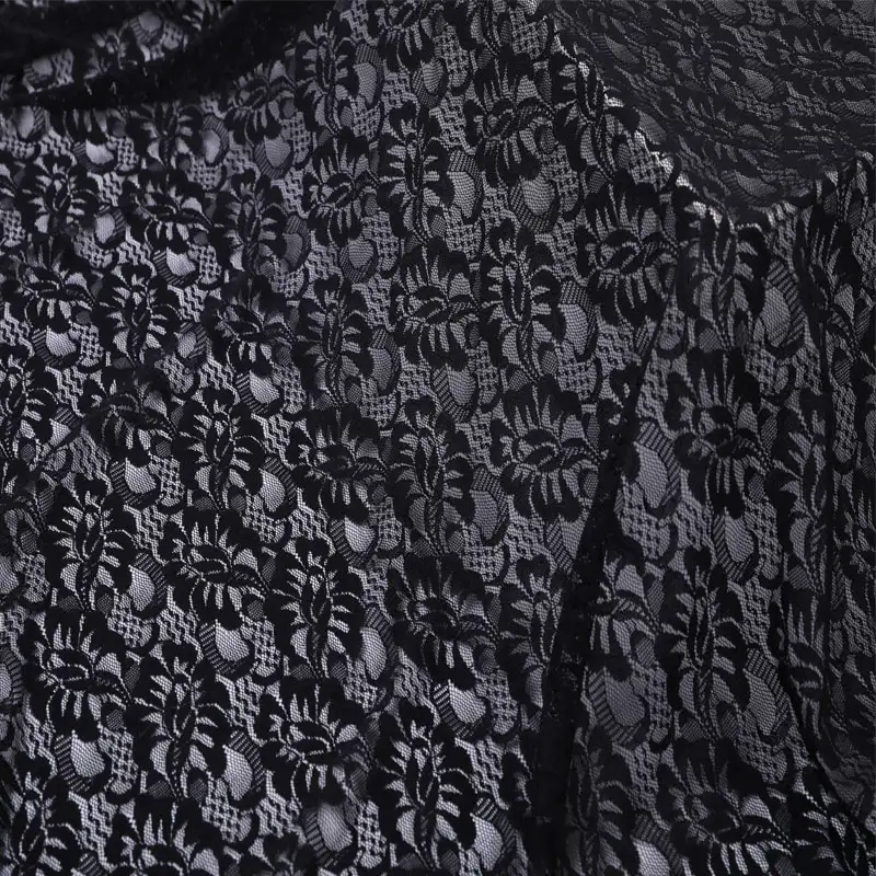 China Fabric for Shirt,Skirt,Skirt  Lace Knit Fabric Nylon Spandex black color buy from China wholesaler bulk order at wholesale price free worldwide shipping Alibaba