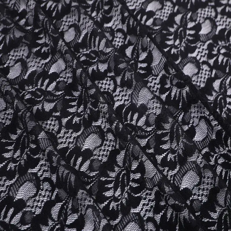 China Fabric for Shirt,Skirt,Skirt  Lace Knit Fabric Nylon Spandex black color buy from China wholesaler bulk order at wholesale price free worldwide shipping Alibaba