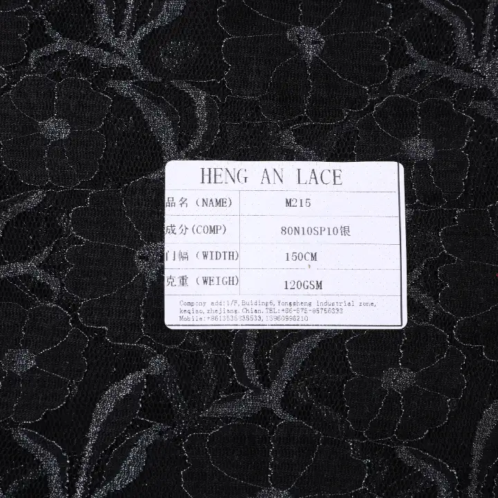 China Fabric for Shirt,Blouse,T-shirt ,Skirt  Lace Knit Fabric Nylon Spandex Lurex black color buy from China wholesaler bulk order at wholesale price free worldwide shipping Alibaba