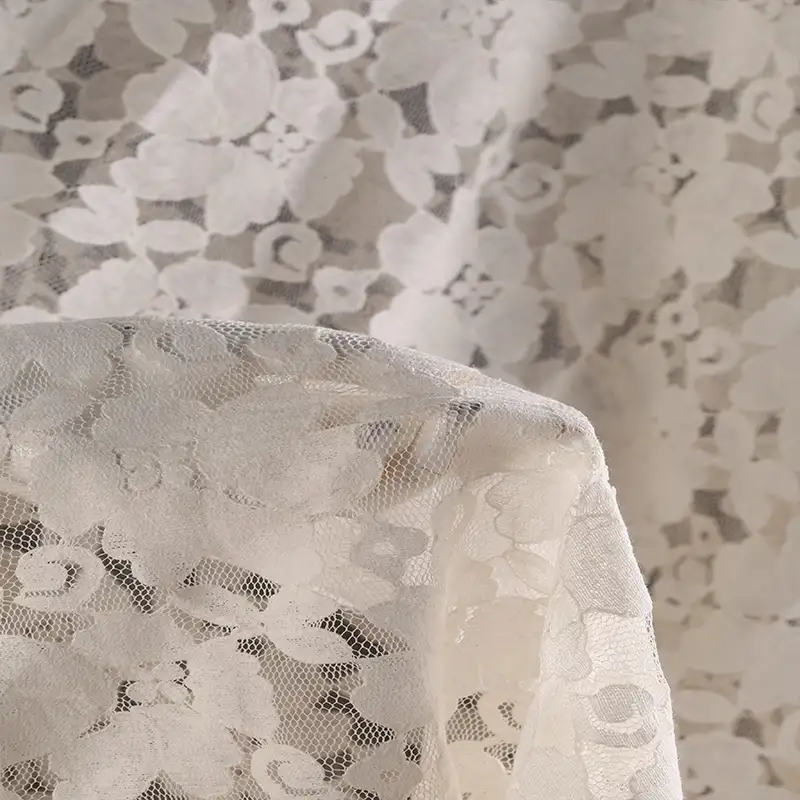 China Fabric for Shirt,T-Shirt,Blouse,Skirt  Lace Knit Fabric Cotton Nylon white color buy from China wholesaler bulk order at wholesale price free worldwide shipping Alibaba