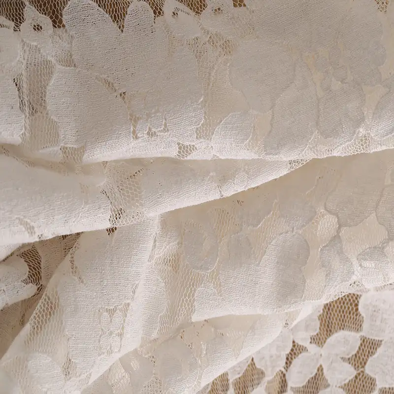 China Fabric for Shirt,T-Shirt,Blouse,Skirt  Lace Knit Fabric Cotton Nylon white color buy from China wholesaler bulk order at wholesale price free worldwide shipping Alibaba