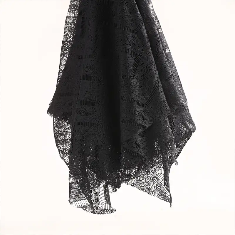 China Fabric for Blouse,Skirt,Skirt  Lace Knit Fabric Polyester black color buy from China wholesaler bulk order at wholesale price free worldwide shipping Alibaba