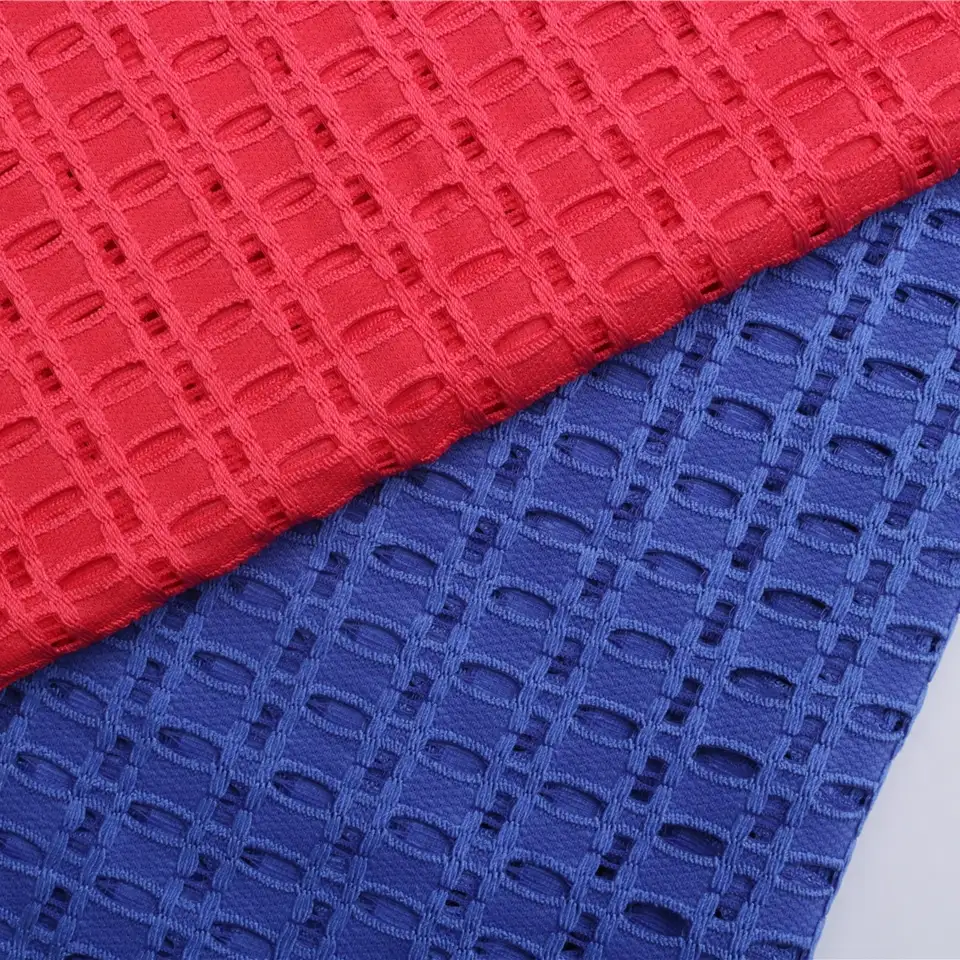 China Fabric for Blouse,Skirt,Skirt  Lace Knit Fabric Polyester Spandex blue color buy from China wholesaler bulk order at wholesale price free worldwide shipping Alibaba