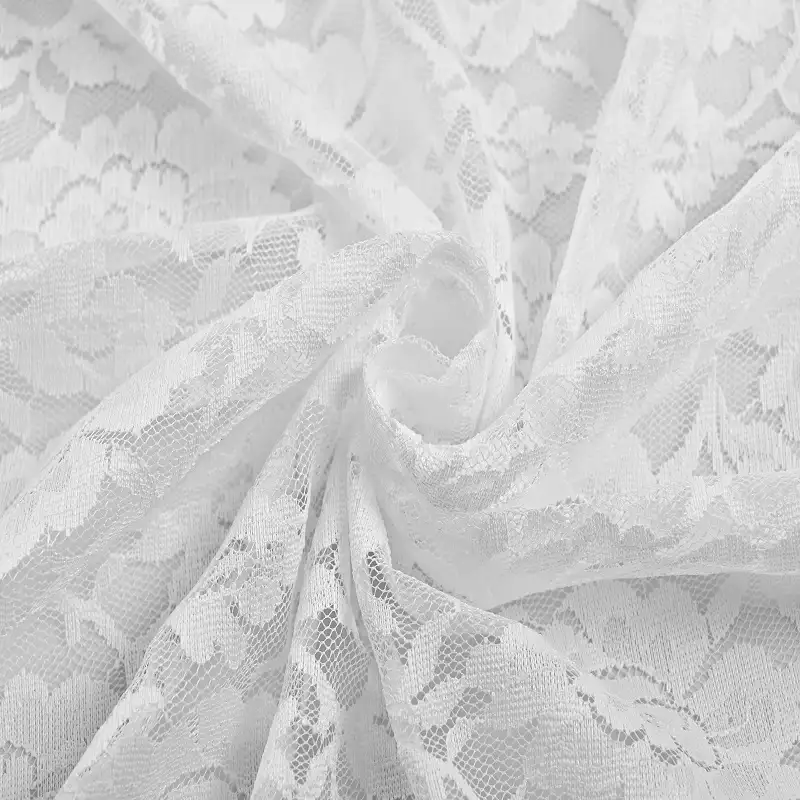 China Fabric for Blouse,Skirt,Skirt  Lace Knit Fabric Nylon Polyester white color buy from China wholesaler bulk order at wholesale price free worldwide shipping Alibaba