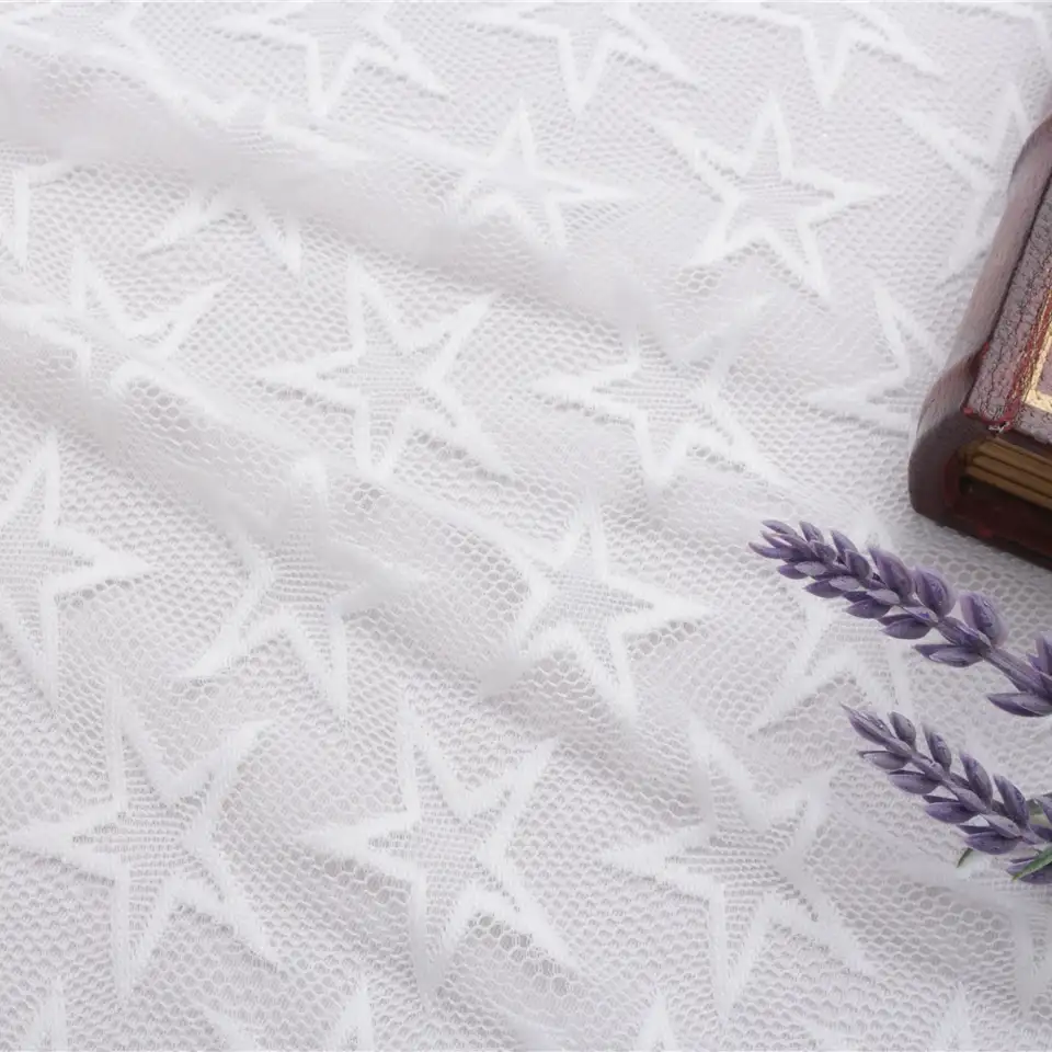 China Fabric for Blouse,Skirt,T-shirt ,Skirt  Lace Knit Fabric Nylon Spandex white color buy from China wholesaler bulk order at wholesale price free worldwide shipping Alibaba