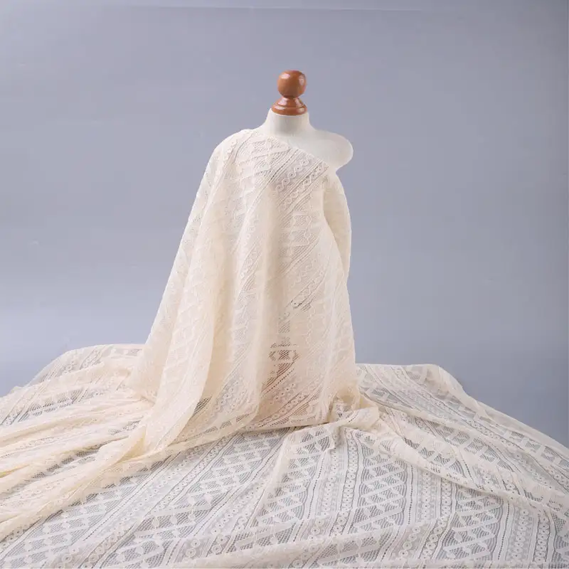 China Fabric for Blouse,Skirt,Skirt  Lace Knit Fabric Nylon Spandex white color buy from China wholesaler bulk order at wholesale price free worldwide shipping Alibaba