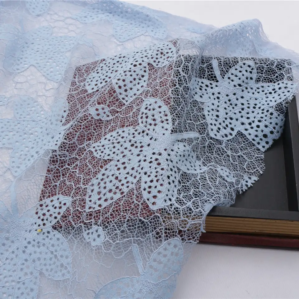 China Fabric for Shirt,T-Shirt,Blouse,Skirt,Skirt  Lace Knit Fabric Cotton Nylon Rayon blue color buy from China wholesaler bulk order at wholesale price free worldwide shipping Alibaba