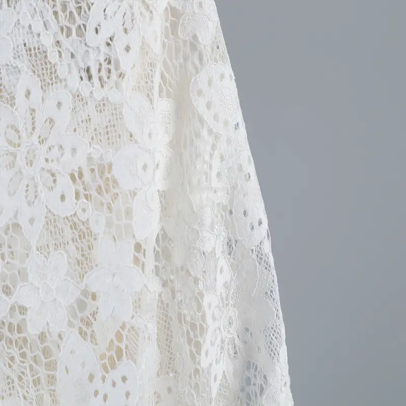 China Fabric for Blouse,Skirt,Skirt  Lace Knit Fabric Nylon Cotton Rayon white color buy from China wholesaler bulk order at wholesale price free worldwide shipping Alibaba