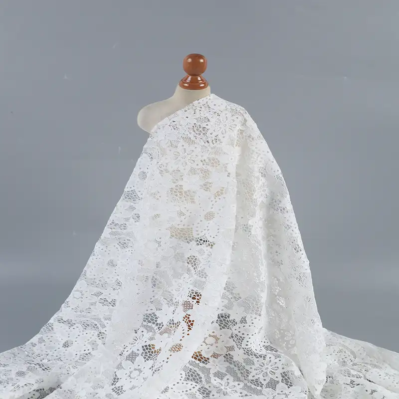 China Fabric for Blouse,Skirt,Skirt  Lace Knit Fabric Nylon Cotton Rayon white color buy from China wholesaler bulk order at wholesale price free worldwide shipping Alibaba