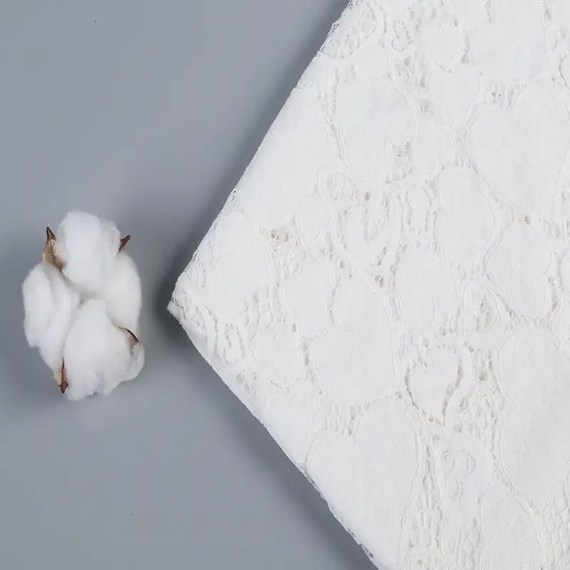 China Fabric for Shirt,T-Shirt,Blouse,Skirt  Lace Knit Fabric Nylon Cotton Rayon white color buy from China wholesaler bulk order at wholesale price free worldwide shipping Alibaba