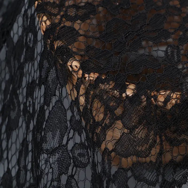 China Fabric for Shirt,Blouse,Skirt,Skirt  Lace Knit Fabric Polyester black color buy from China wholesaler bulk order at wholesale price free worldwide shipping Alibaba