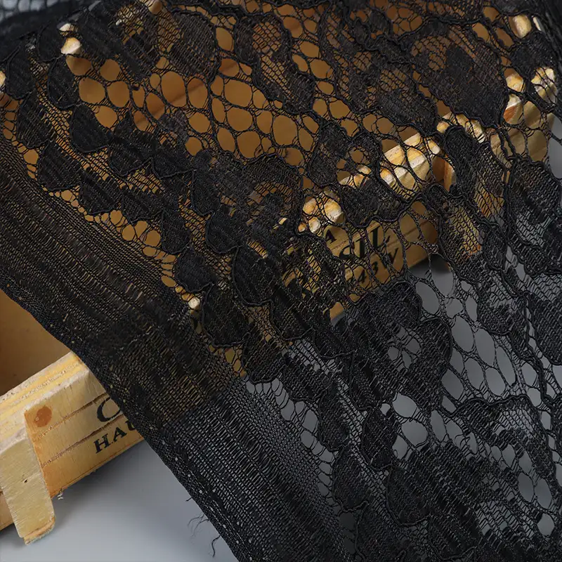 China Fabric for Shirt,Blouse,Skirt,Skirt  Lace Knit Fabric Polyester black color buy from China wholesaler bulk order at wholesale price free worldwide shipping Alibaba