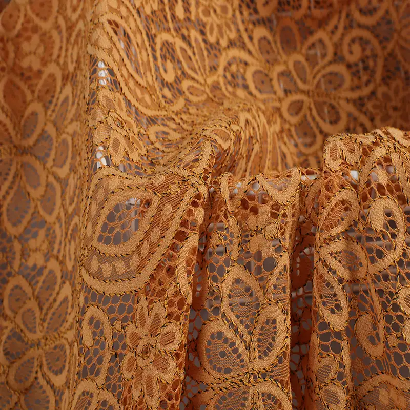 China Fabric for Blouse,Skirt,T-shirt ,Skirt  Lace Knit Fabric Cotton Nylon Rayon yellow color buy from China wholesaler bulk order at wholesale price free worldwide shipping Alibaba