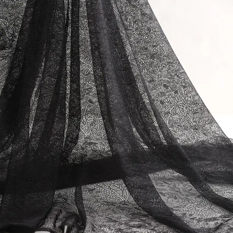 China Fabric for Shirt,T-Shirt,Blouse,Skirt Lace Knit Fabric Polyester black color buy from China wholesaler bulk order at wholesale price free worldwide shipping Alibaba