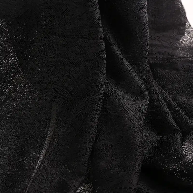 China Fabric for Shirt,T-Shirt,Blouse,Skirt Lace Knit Fabric Polyester black color buy from China wholesaler bulk order at wholesale price free worldwide shipping Alibaba