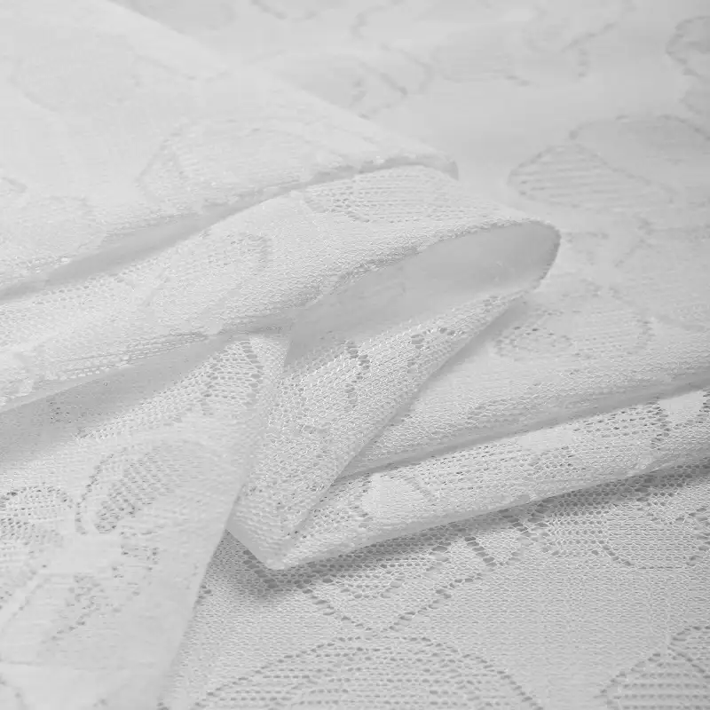 China Fabric for Shirt,Blouse,Skirt,Skirt  Lace Knit Fabric Polyester Spandex white color buy from China wholesaler bulk order at wholesale price free worldwide shipping Alibaba