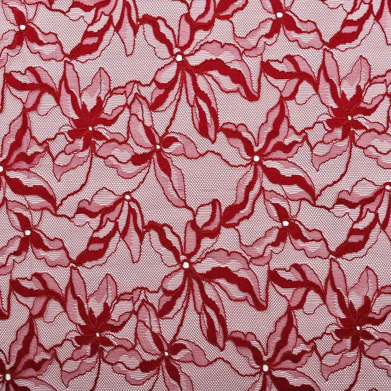 China Fabric for Shirt,T-Shirt,Blouse,Skirt  Lace Knit Fabric Nylon Cotton Rayon red color buy from China wholesaler bulk order at wholesale price free worldwide shipping Alibaba