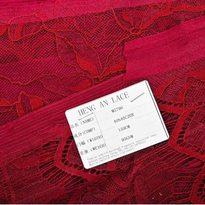 China Fabric for Shirt,T-Shirt,Blouse,Skirt  Lace Knit Fabric Nylon Cotton Rayon red color buy from China wholesaler bulk order at wholesale price free worldwide shipping Alibaba