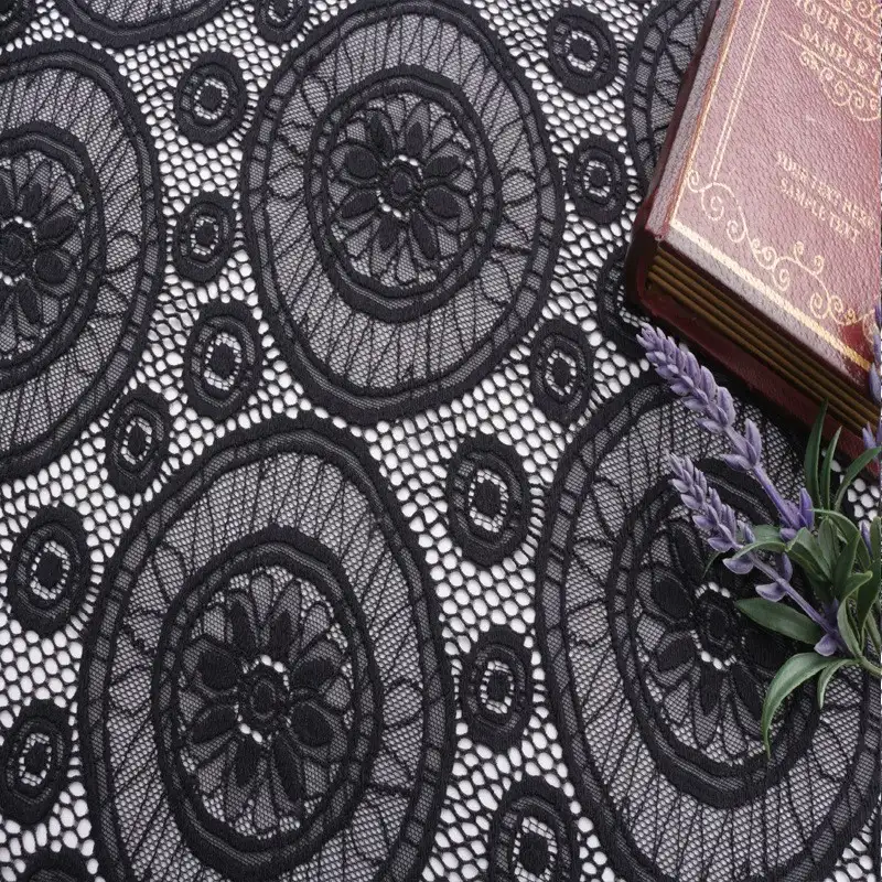 China Fabric for Shirt,Blouse,Skirt,Skirt  Lace Knit Fabric Nylon Spandex black color buy from China wholesaler bulk order at wholesale price free worldwide shipping Alibaba