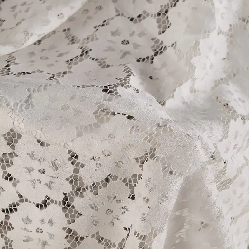 China Fabric for Shirt,Blouse,Skirt,Skirt  Lace Knit Fabric Cotton Nylon white color buy from China wholesaler bulk order at wholesale price free worldwide shipping Alibaba