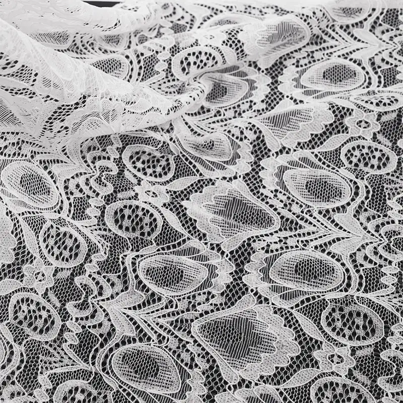 China Fabric for Shirt,Blouse,Skirt,Skirt  Lace Knit Fabric Nylon Spandex white color buy from China wholesaler bulk order at wholesale price free worldwide shipping Alibaba