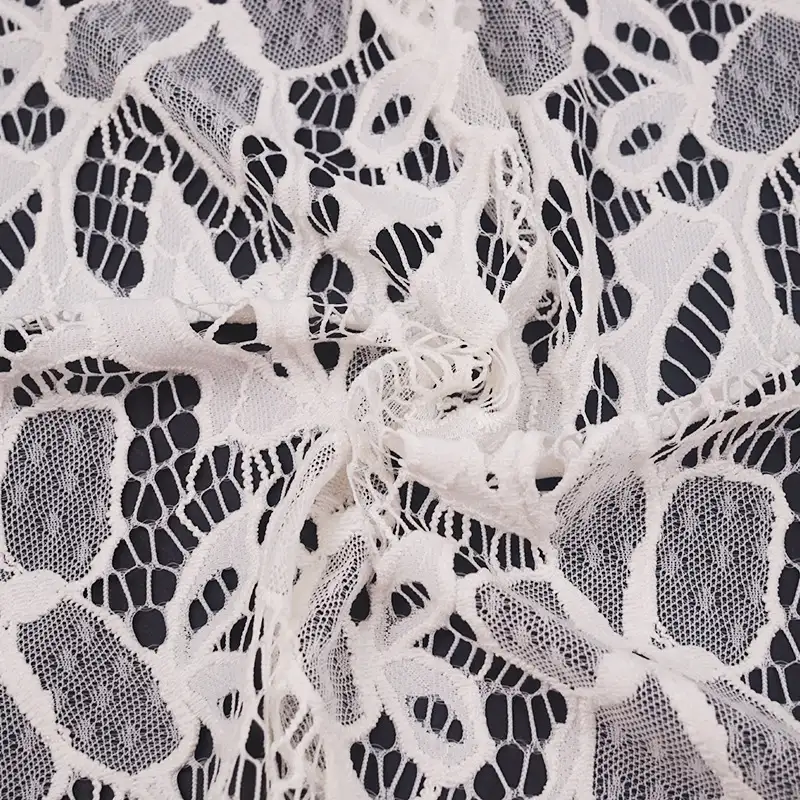 China Fabric for Blouse,Skirt,Skirt  Lace Knit Fabric Nylon Spandex white color buy from China wholesaler bulk order at wholesale price free worldwide shipping Alibaba