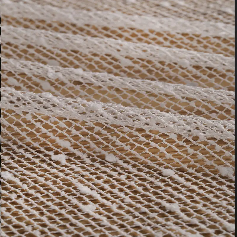 China Fabric for Blouse,Skirt,Shirt Long Sleeve Button ,Dresses (Cardigan Button) ,Skirt  Lace Knit Fabric Polyester white color buy from China wholesaler bulk order at wholesale price free worldwide shipping Alibaba