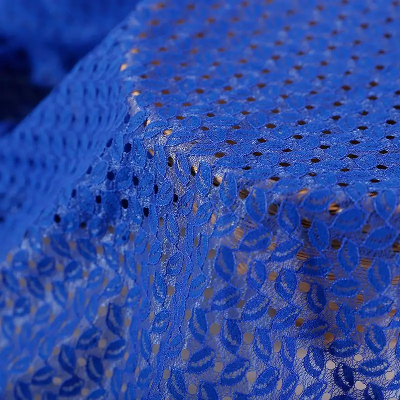 China Fabric for Polo Shirt,Blouse,Skirt,Shirt Long Sleeve Button ,Skirt  Lace Knit Fabric Cotton Nylon Rayon blue color buy from China wholesaler bulk order at wholesale price free worldwide shipping Alibaba