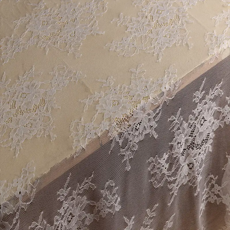 China Fabric for Blouse,Skirt,Shirt Long Sleeve Button ,Dresses (Cardigan Button) ,Skirt  Lace Knit Fabric Nylon white color buy from China wholesaler bulk order at wholesale price free worldwide shipping Alibaba