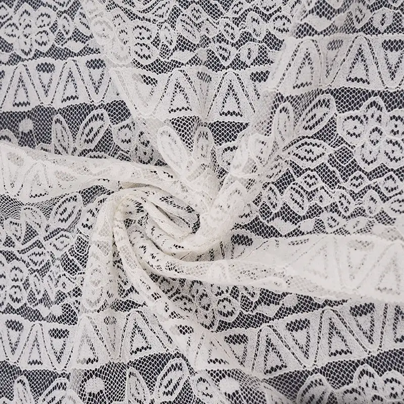 China Fabric for Blouse,Skirt,Shirt Long Sleeve Zipper ,Dresses (Cardigan Open)  Lace Knit Fabric Nylon Spandex white color buy from China wholesaler bulk order at wholesale price free worldwide shipping Alibaba