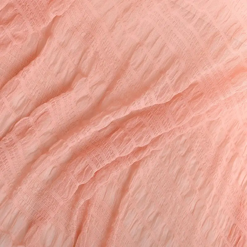 China Fabric for Shirt,Blouse,Shirt Long Sleeve Button ,Dresses (Cardigan Button) ,Skirt  Lace Knit Fabric Nylon Spandex pink color buy from China wholesaler bulk order at wholesale price free worldwide shipping Alibaba