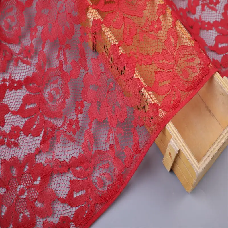 China Fabric for Blouse,Skirt,Shirt Half Sleeve Button ,Skirt  Lace Knit Fabric Polyester red color buy from China wholesaler bulk order at wholesale price free worldwide shipping Alibaba