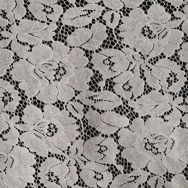 China Fabric for Blouse,Skirt,Shirt Long Sleeve Button ,Dresses (Cardigan Button) ,Skirt  Lace Knit Fabric Cotton Nylon Rayon white color buy from China wholesaler bulk order at wholesale price free worldwide shipping Alibaba