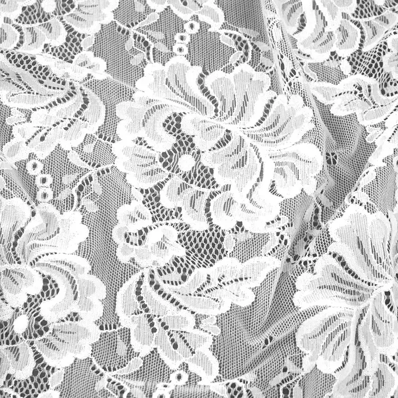 China Fabric for Blouse,Shirt Long Sleeve Button ,Dresses (Cardigan Button) ,Skirt  Lace Knit Fabric Nylon Spandex white color buy from China wholesaler bulk order at wholesale price free worldwide shipping Alibaba