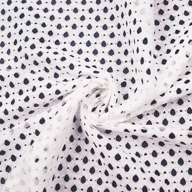 China Fabric for Blouse,Skirt,Shirt Long Sleeve Button ,Dresses (Pullover) ,Skirt  Lace Knit Fabric Cotton Nylon white color buy from China wholesaler bulk order at wholesale price free worldwide shipping Alibaba