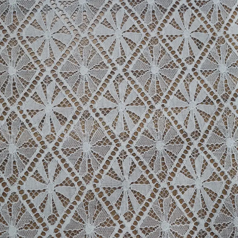 China Fabric for Blouse,Skirt,Shirt Long Sleeve Button ,Dresses (Pullover) ,Skirt  Lace Knit Fabric Cotton Nylon white color buy from China wholesaler bulk order at wholesale price free worldwide shipping Alibaba