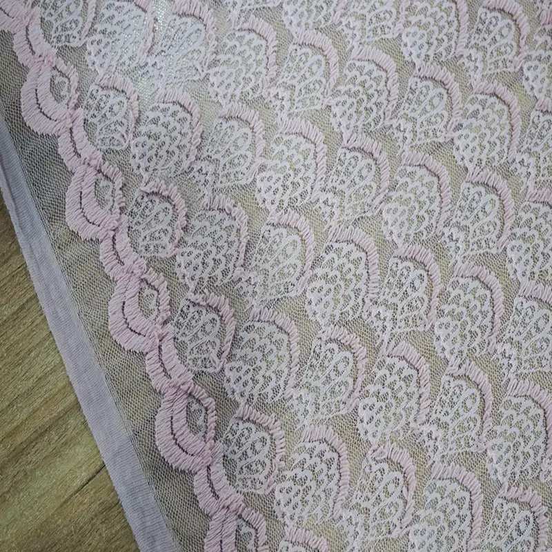 China Fabric for Blouse,Shirt Half Sleeve Button ,Dresses (Cardigan Button) ,Skirt  Lace Knit Fabric Nylon Spandex pink color buy from China wholesaler bulk order at wholesale price free worldwide shipping Alibaba