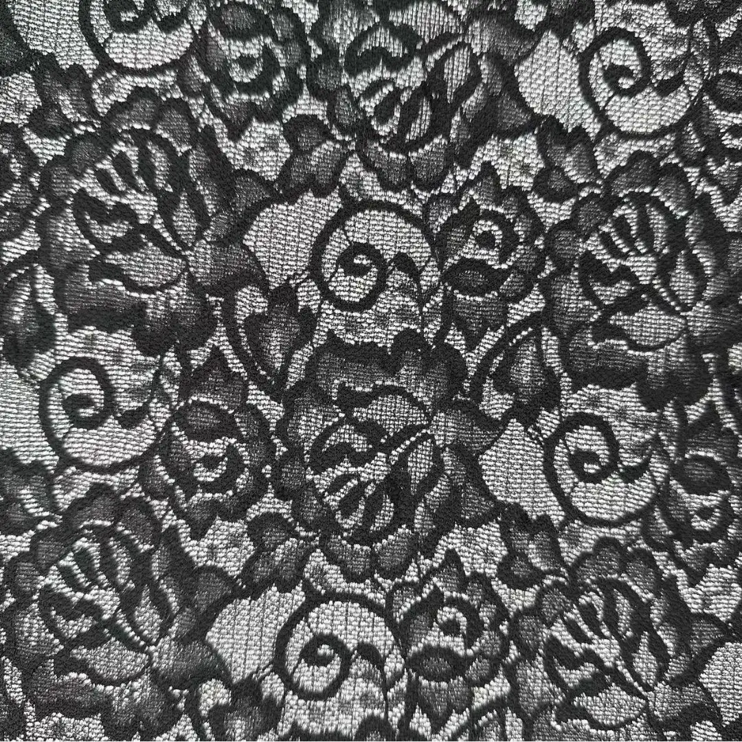 China Fabric for Blouse,Skirt,Shirt Long Sleeve Button ,Dresses (Cardigan Open) ,Skirt  Lace Knit Fabric Nylon Spandex black color buy from China wholesaler bulk order at wholesale price free worldwide shipping Alibaba