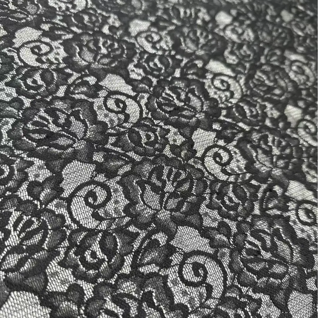 China Fabric for Blouse,Skirt,Shirt Long Sleeve Button ,Dresses (Cardigan Open) ,Skirt  Lace Knit Fabric Nylon Spandex black color buy from China wholesaler bulk order at wholesale price free worldwide shipping Alibaba