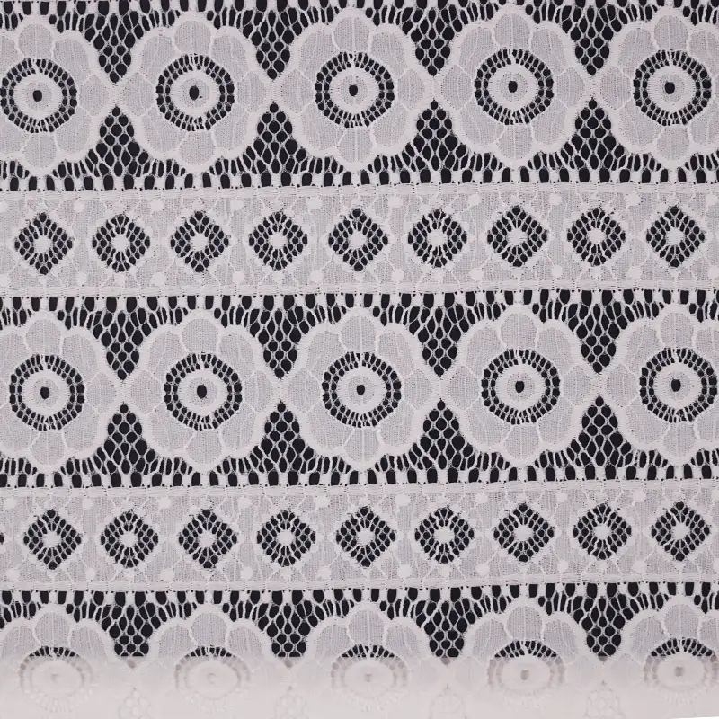 China Fabric for Blouse,Shirt Long Sleeve Button ,Dresses (Cardigan Open) ,Skirt  Lace Knit Fabric Nylon Spandex white color buy from China wholesaler bulk order at wholesale price free worldwide shipping Alibaba
