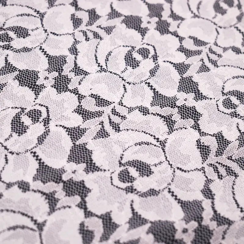 China Fabric for Blouse,Skirt,Dresses (Cardigan Open) ,Skirt  Lace Knit Fabric Nylon Spandex white color buy from China wholesaler bulk order at wholesale price free worldwide shipping Alibaba