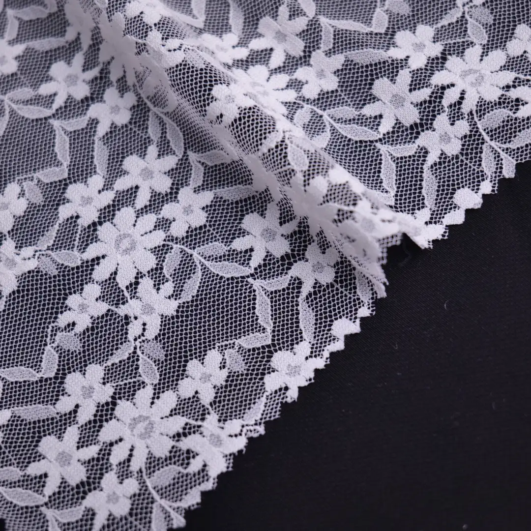 China Fabric for Blouse,Shirt Long Sleeve Button ,Skirt  Lace Knit Fabric Polyamide Spandex white color buy from China wholesaler bulk order at wholesale price free worldwide shipping Alibaba