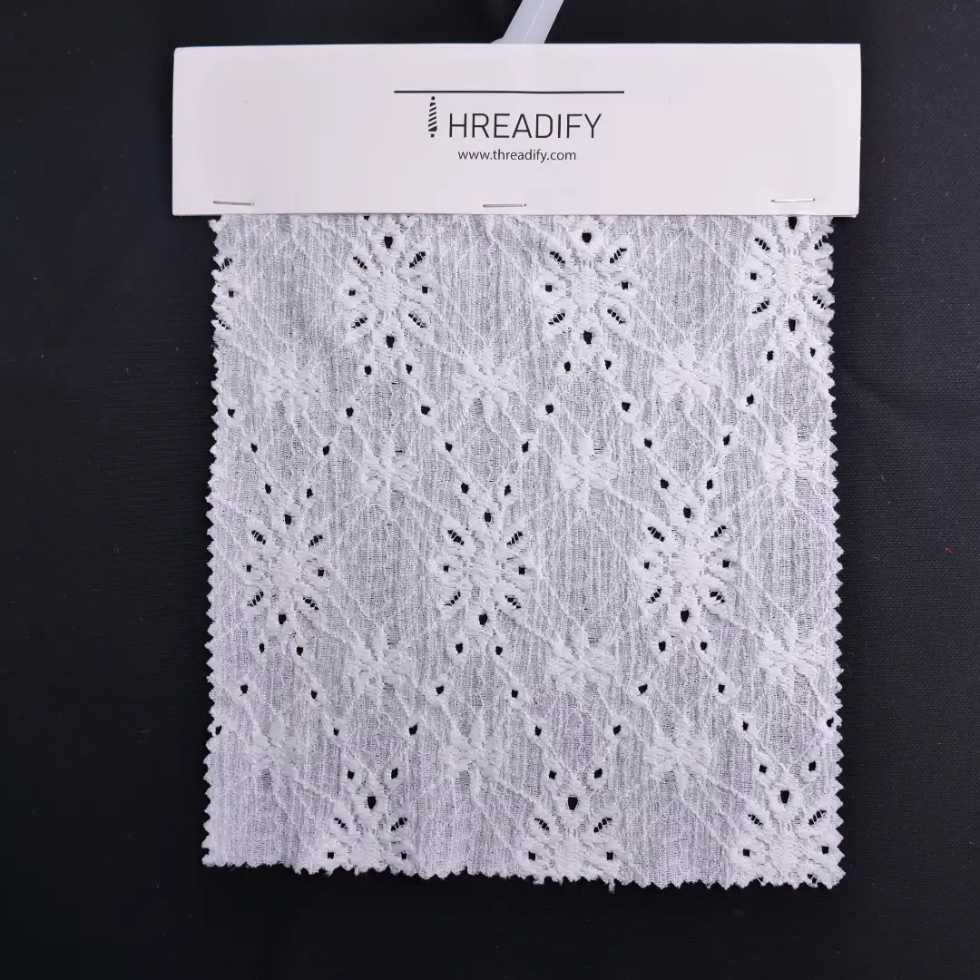 China Fabric for Blouse,Skirt,Shirt Long Sleeve Button ,Skirt  Lace Knit Fabric Polyester Spandex white color buy from China wholesaler bulk order at wholesale price free worldwide shipping Alibaba